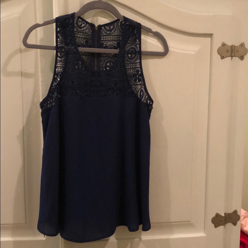 Navy blue lace shirt